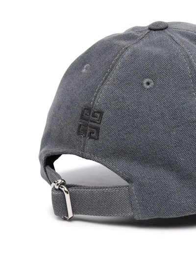 Shop Givenchy Logo-embroidered Curved Cap In Grey