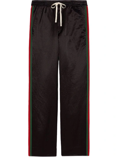 Shop Gucci Web-panel Track Pants In Black