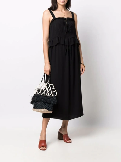 Shop See By Chloé Ruffle-detail Maxi Dress In Black