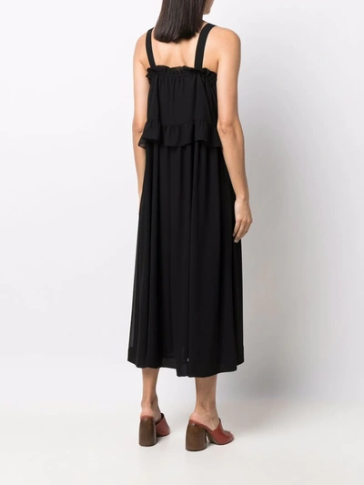 Shop See By Chloé Ruffle-detail Maxi Dress In Black