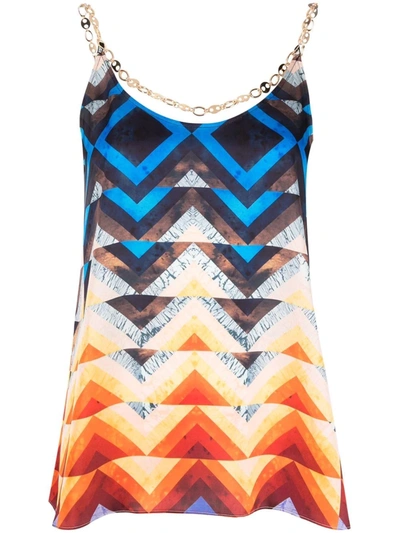Shop Paco Rabanne Graphic-print Tank Top In Blue