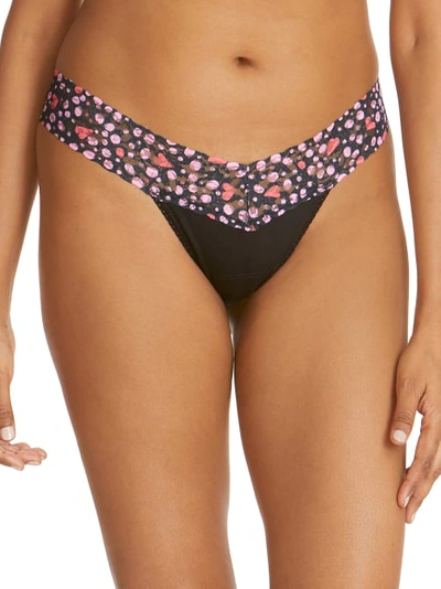 Shop Hanky Panky Supima Cotton Low Rise Thong In Hearts