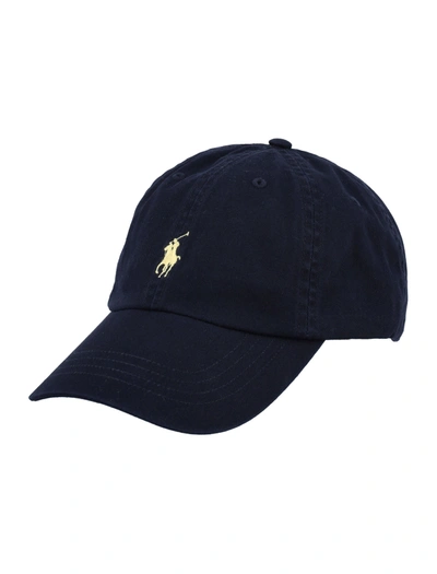 Shop Polo Ralph Lauren Logo Embroidered Baseball Hat In Navy