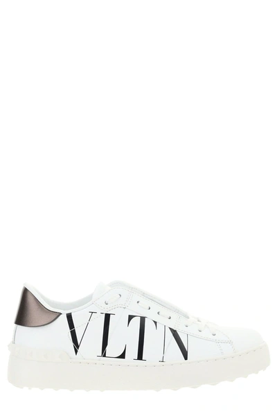Shop Valentino Logo Printed Low In White