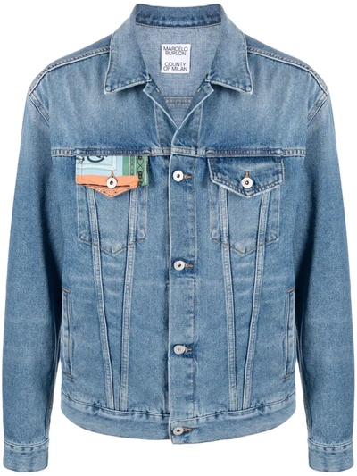 Marcelo Burlon County Of Milan Marcelo Burlon  Bandana Jacket In Blue