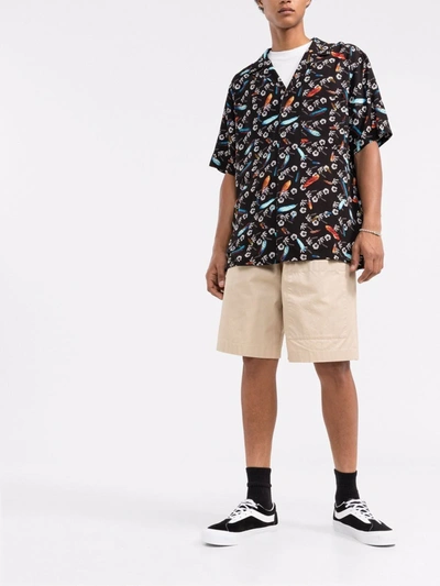Marcelo Burlon County Of Milan Marcelo Burlon Hawaii Shirt In Black