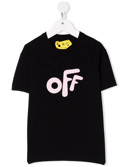 Off-white Kids Black And Pink Off Rounded T-shirt | ModeSens