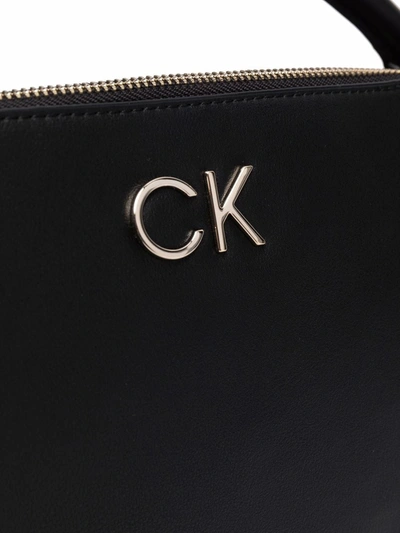 Shop Calvin Klein Logo-plaque Tote Bag In Black