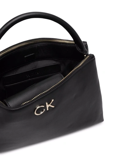 Shop Calvin Klein Logo-plaque Tote Bag In Black