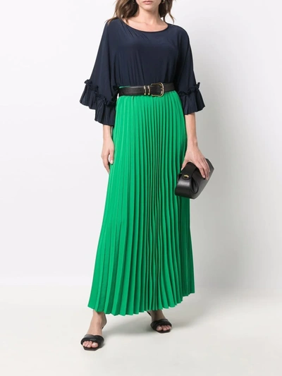Shop P.a.r.o.s.h High-rise Pleated Skirt In Green