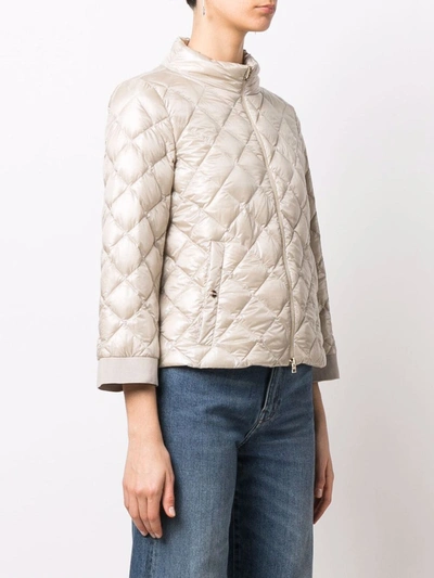 Herno Diamond Quilt Down Jacket In Neutrals
