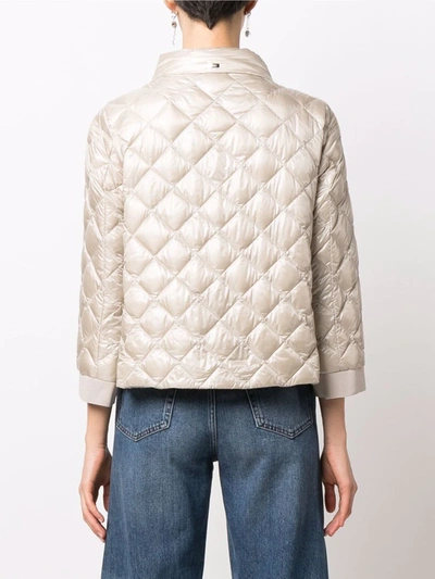 Herno Diamond Quilt Down Jacket In Neutrals