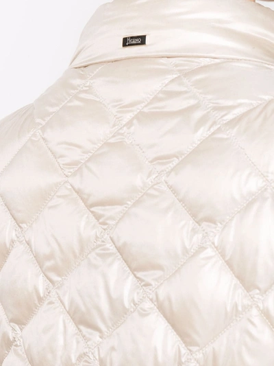 Herno Diamond Quilt Down Jacket In Neutrals
