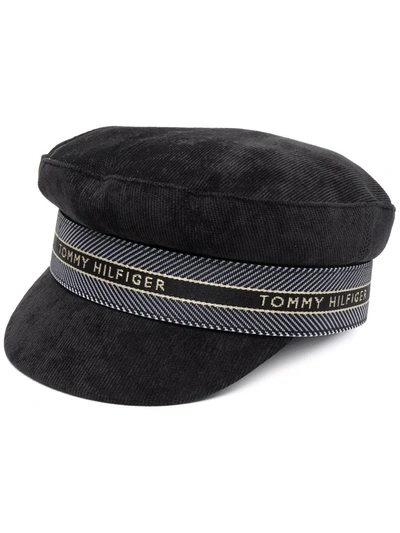 Shop Tommy Hilfiger Baker Boy Cap In Black
