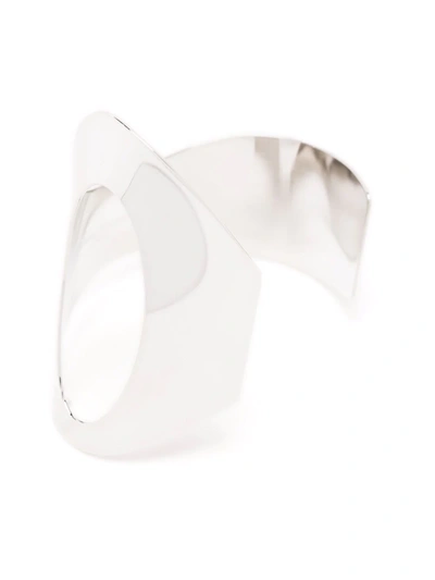 Shop Maison Margiela Asymmetric Cuff-bracelet In Silver