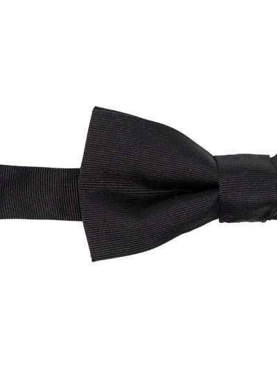 Dsquared2 Ribbed Pre-tied Bow Ties With Adjustable Strap In Black