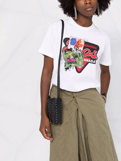 Dsquared2 Graphic Print Crew-neck T-shirt In Weiss