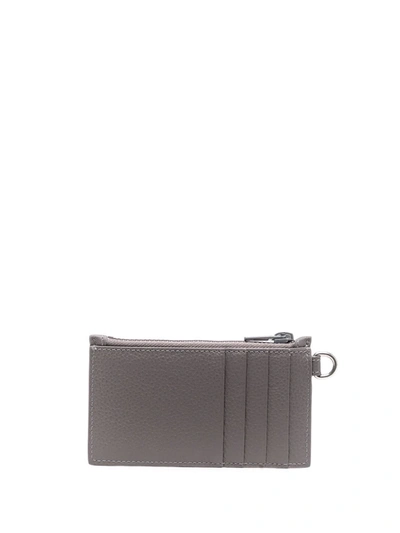 Shop Balenciaga Leather Keyring Card-case In Grau