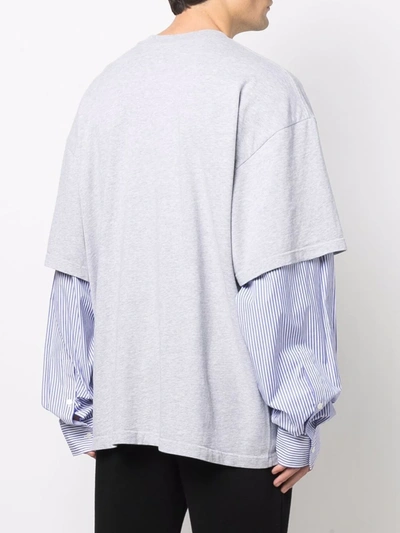 Shop Balenciaga Slime Layered-sleeves T-shirt In Grau