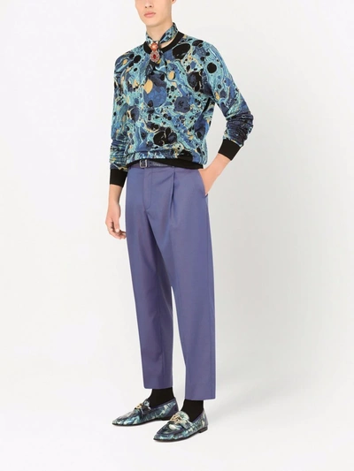 Shop Dolce & Gabbana Graphic-print Crewneck Sweatshirt In Blau