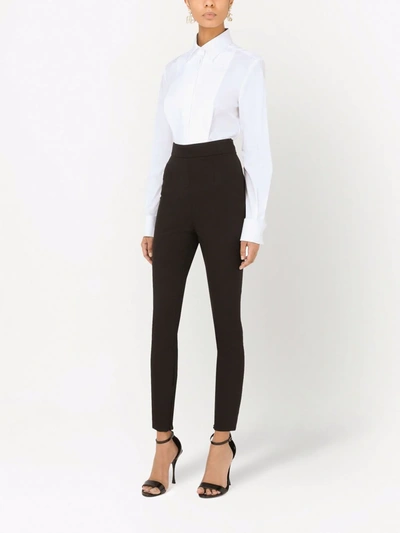 Dolce & Gabbana Tailored Shirt With Collared Neck And Buttoned Cuffs In Weiss