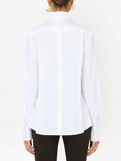 Dolce & Gabbana Tailored Shirt With Collared Neck And Buttoned Cuffs In Weiss