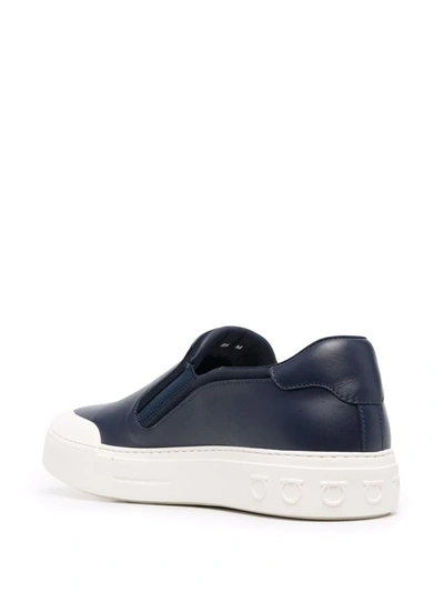 Ferragamo Gancini Slip-on Sneakers In Blau