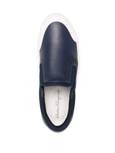 Ferragamo Gancini Slip-on Sneakers In Blau