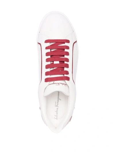 Ferragamo Manhattan Gancini-print Sneakers In White
