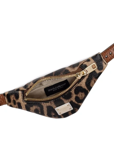 Shop Dolce & Gabbana Crespo Leopard-print Toiletry Bag In Braun