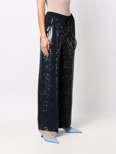 P.a.r.o.s.h Sequined Wide-leg Trousers In Blau