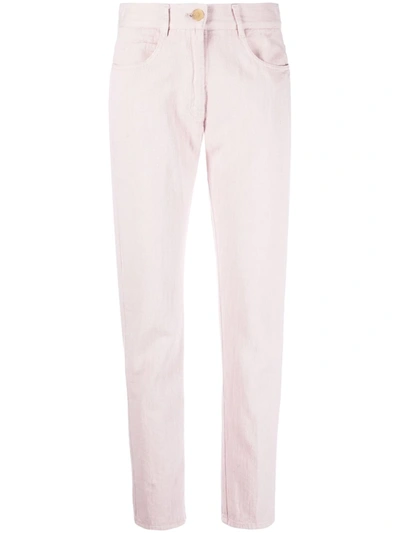 Forte Forte High-waisted Slim Cut Trousers In Rosa