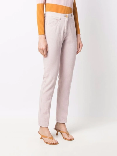 Forte Forte High-waisted Slim Cut Trousers In Rosa