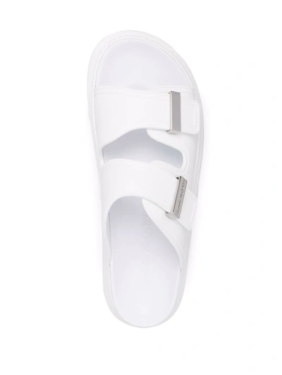 Shop Alexander Mcqueen Logo-buckle Detail Sandals In Weiss