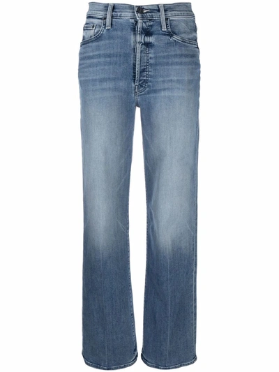 Shop Mother Faded Straight-leg Jeans In Blau
