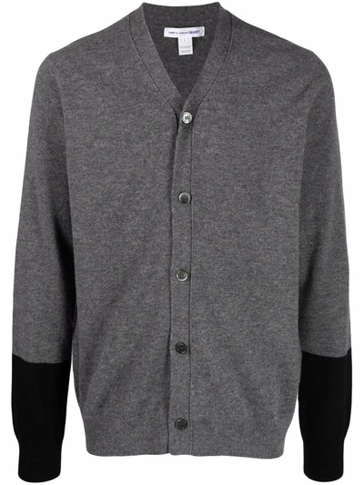 Shop Comme Des Garçons Shirt Fine-knit Button-up Cardigan In Grau