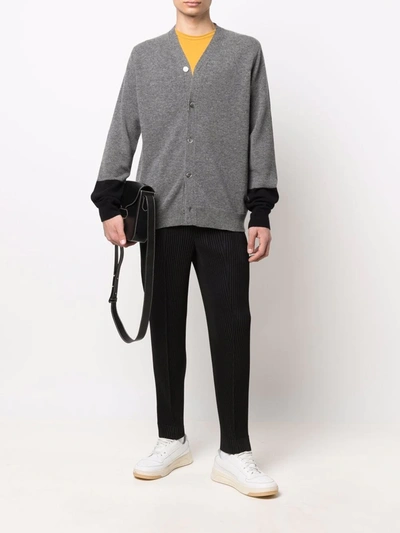 Shop Comme Des Garçons Shirt Fine-knit Button-up Cardigan In Grau