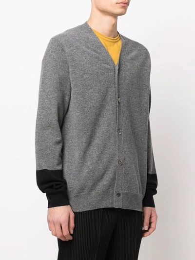 Shop Comme Des Garçons Shirt Fine-knit Button-up Cardigan In Grau