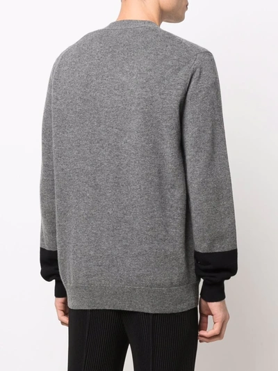 Shop Comme Des Garçons Shirt Fine-knit Button-up Cardigan In Grau