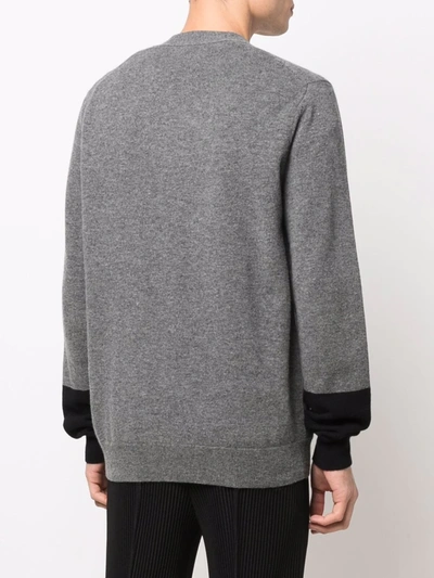 Comme Des Garçons Shirt Fine-knit Button-up Cardigan In Grau
