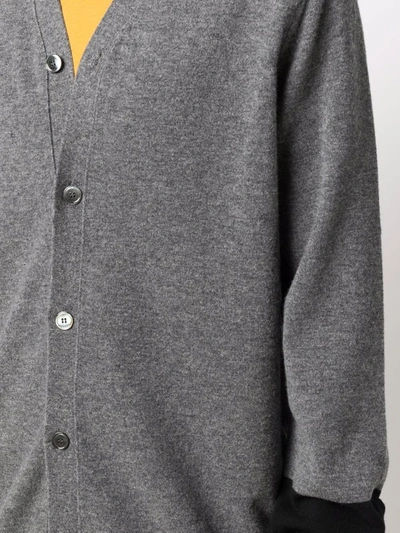 Shop Comme Des Garçons Shirt Fine-knit Button-up Cardigan In Grau
