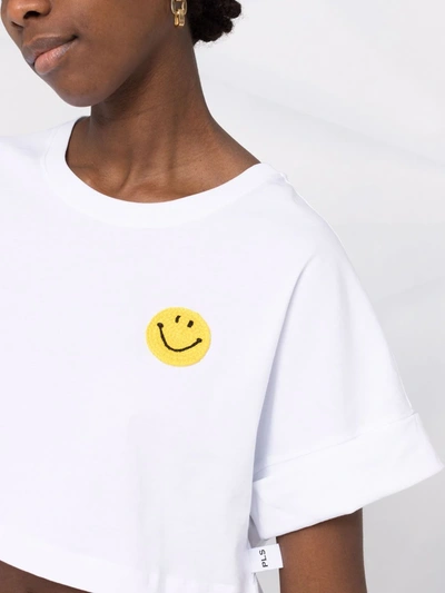 Shop Philosophy Di Lorenzo Serafini X Smiley Company Cropped T-shirt In White