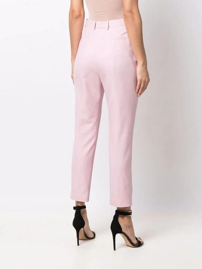 Shop Alexander Mcqueen Cropped Tailored Trousers In Rosa
