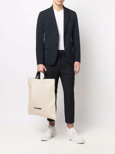 Jil Sander Logo-print Tote Bag In Nude
