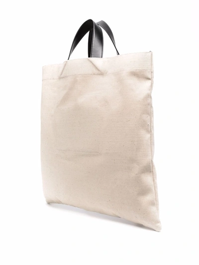 Jil Sander Logo-print Tote Bag In Nude