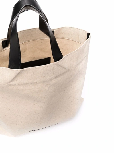 Jil Sander Logo-print Tote Bag In Nude