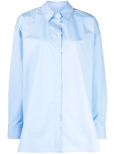 Shop Loulou Studio Oversized Cotton Shirt In Blau