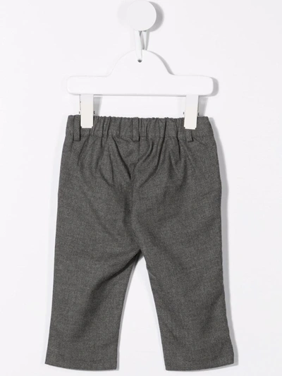 Shop Patachou Straight Flannel Trousers In Grey