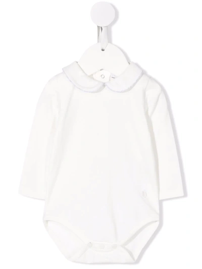 Shop Patachou Peter Pan-collar Cotton Body In White