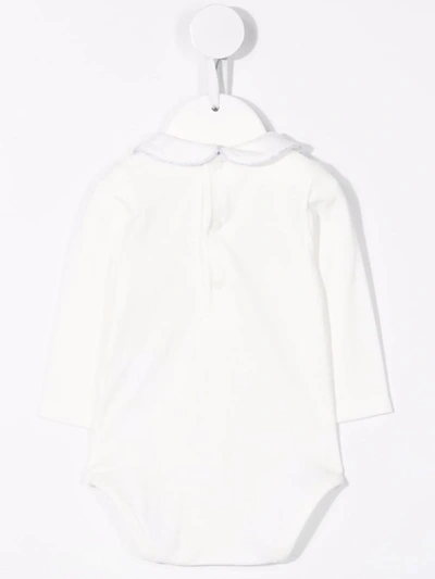 Shop Patachou Peter Pan-collar Cotton Body In White